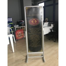 594x1700mm Sürgülü Afiş Standı Tam
